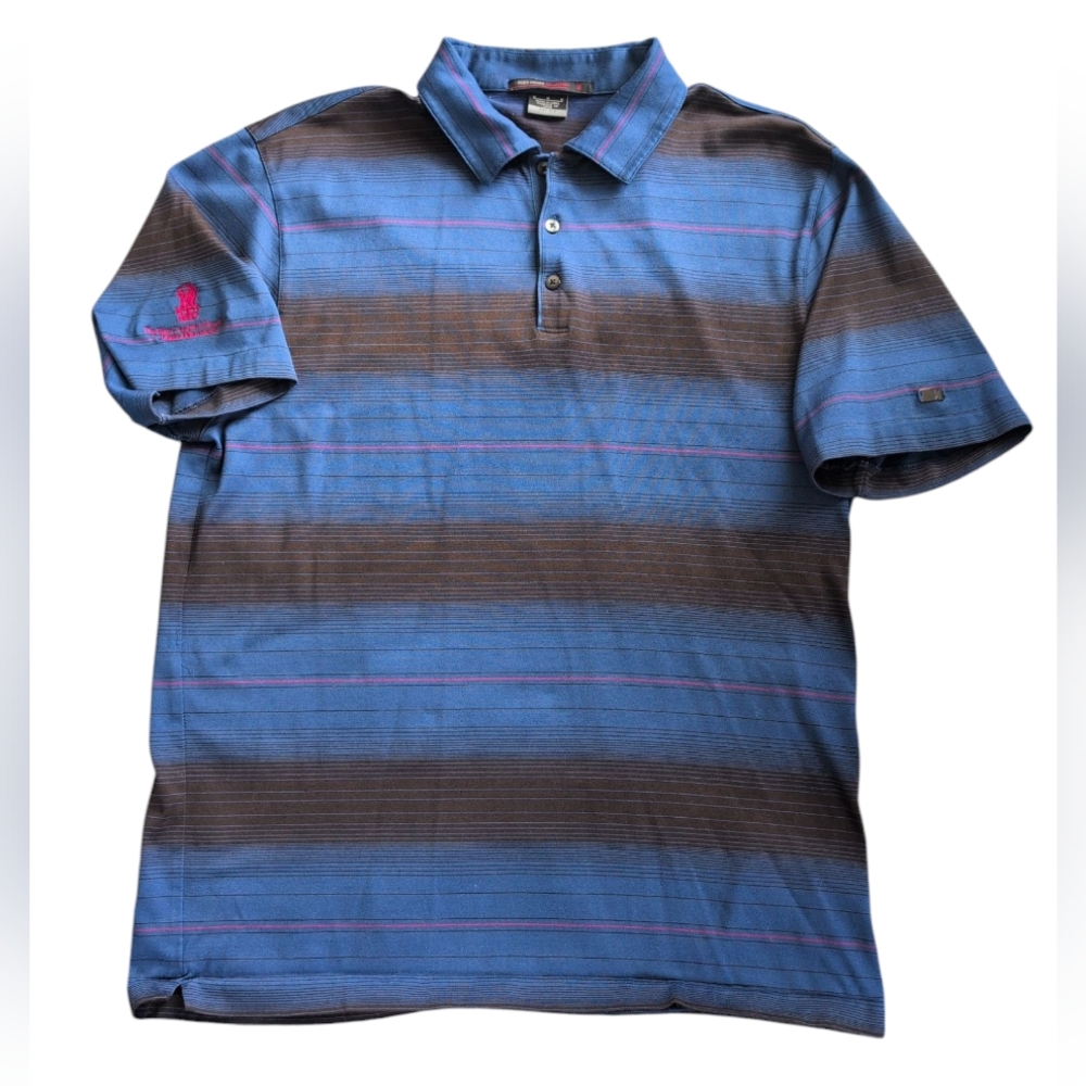 Tiger Woods Collection Polo Shirt Men's M Blue/Black ‎ The Ritz@Dove Mountain